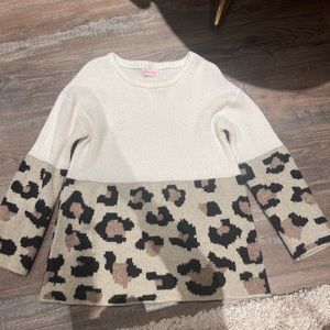 Never worn Pink Lilly leopard sweater